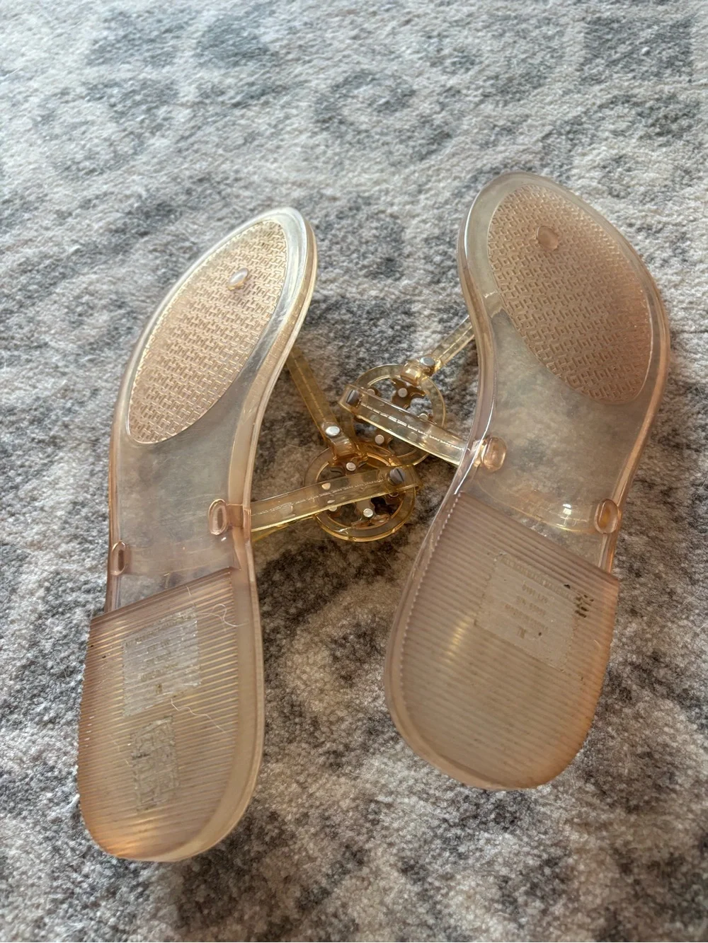 Tory Burch Transparent Nude Jelly Miller Toe-Post Sandals